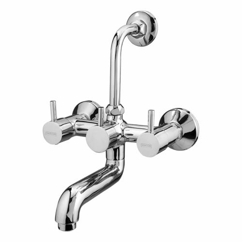 Wall Mixer with Provision for Overhead Shower with L-Bend Pipe Chrome